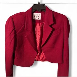 Vintage Doncaster Cropped Red Blazer – Size 10